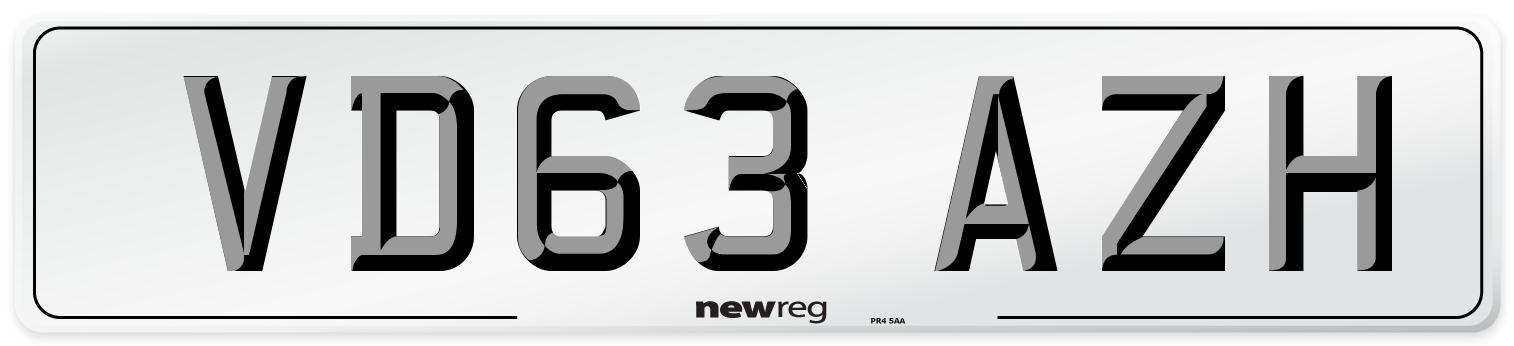 VD63 AZH Number Plate from New Reg